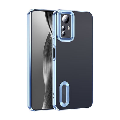 Xiaomi Redmi Note 12S Kılıf Kamera Korumalı Logo Gösteren Zore Omega Kapak Sierra Mavi