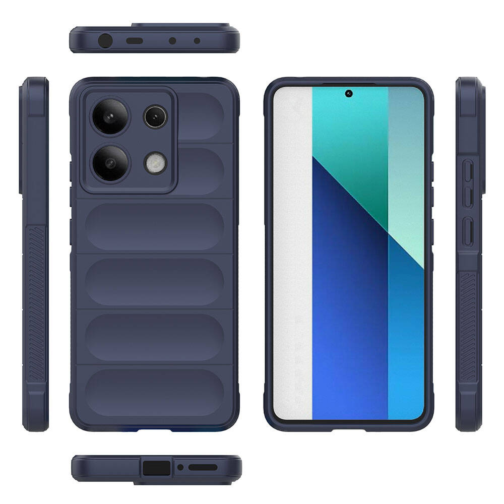 Xiaomi Redmi Note 13 4G Kılıf Esnek TPU Oyuklu Arka Yüzey Tasarımlı Zore Etnik Silikon Kapak Lacivert