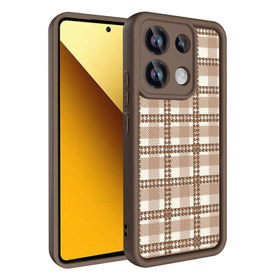 Xiaomi Redmi Note 13 4G Kılıf Kamera Korumalı Baskılı Arka Yüzey Zore Klas Kapak Açık Kahve