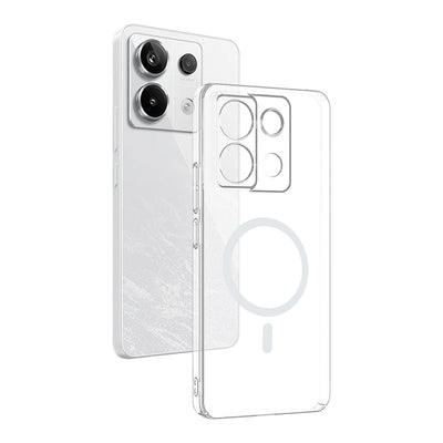 Xiaomi Redmi Note 13 Pro 4G Kamera Korumalı M-Safe Şarj Özellikli Şeffaf Zore London Sert PC Kapak