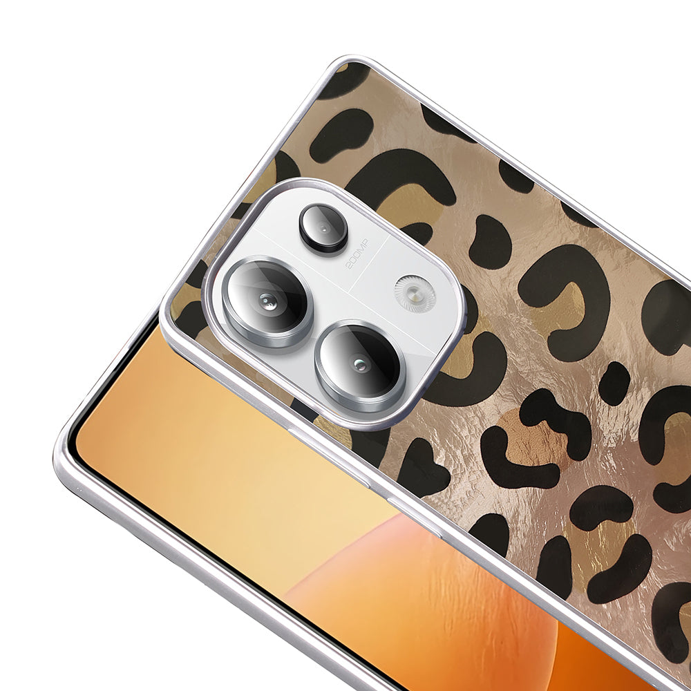 Xiaomi Redmi Note 13 Pro 4G Kılıf Desenli Zore Mep Kapak Gold Leopar