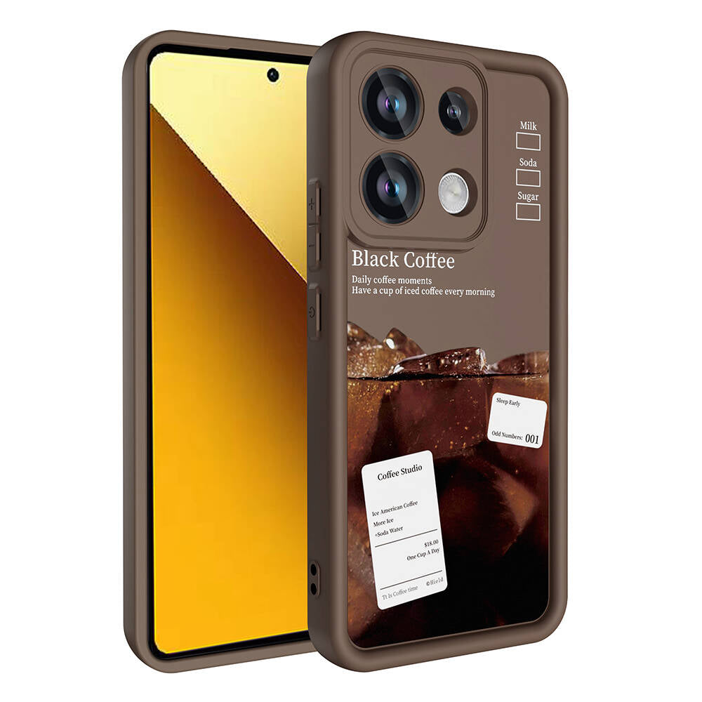 Xiaomi Redmi Note 13 Pro 4G Kılıf Kamera Korumalı Baskılı Arka Yüzey Zore Klas Kapak Koyu Kahve