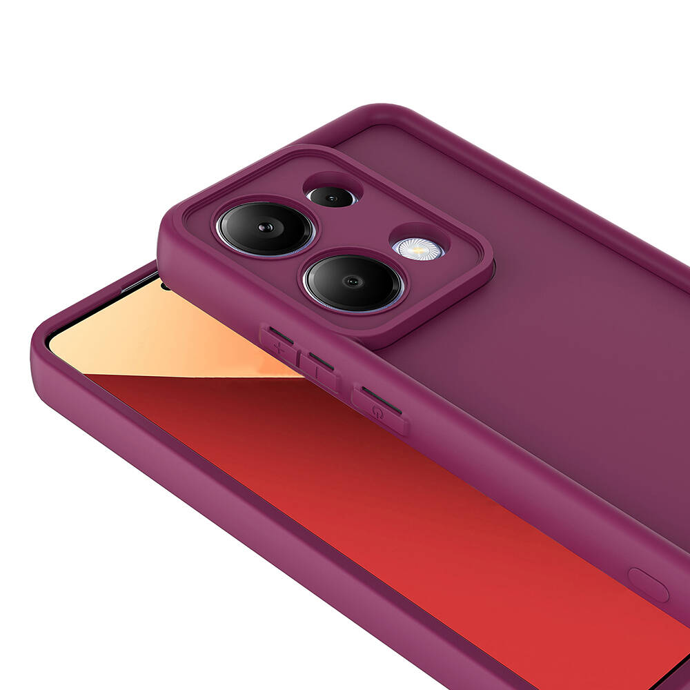 Xiaomi Redmi Note 13 Pro 4G Kılıf Kamera Korumalı Zore Ananas Kapak Mürdüm