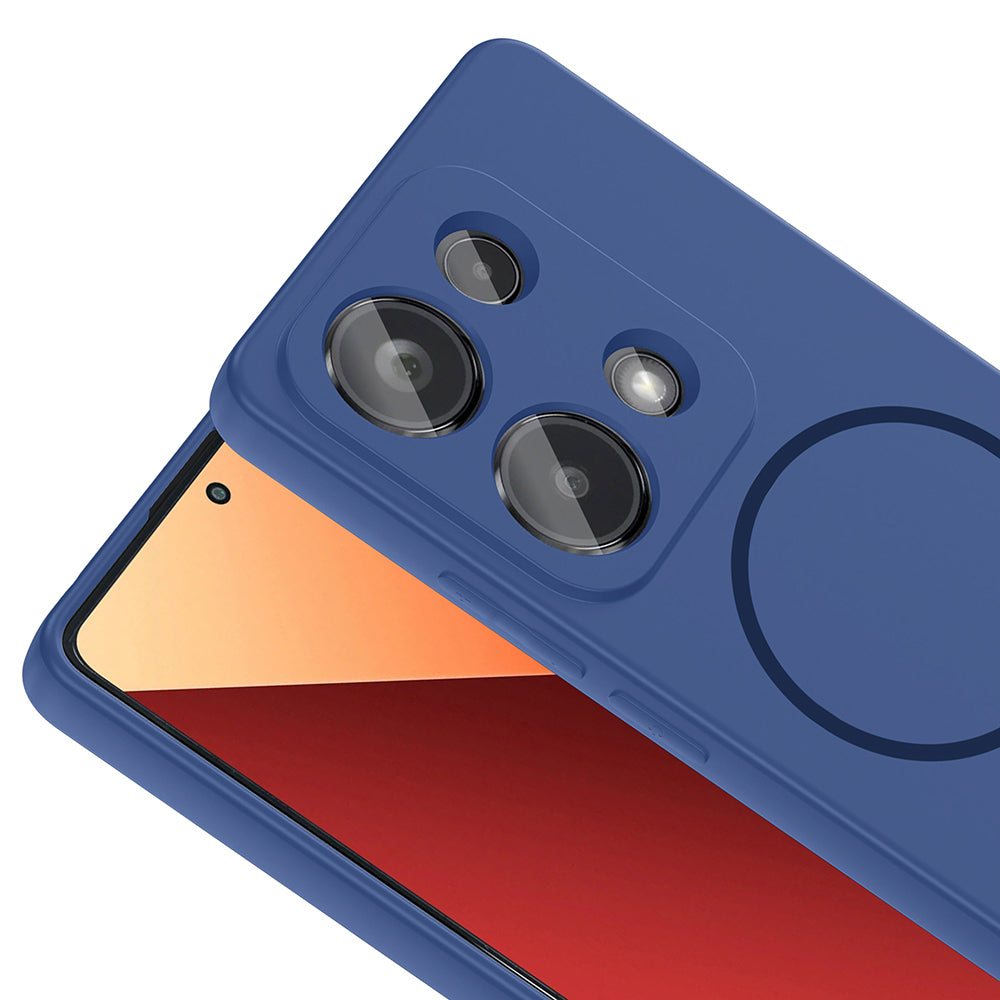 Xiaomi Redmi Note 13 Pro 4G Kılıf M-safe Şarj Özellikli Zore Meta Kapak Kahverengi