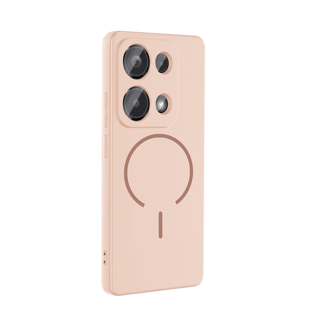 Xiaomi Redmi Note 13 Pro 4G Kılıf M-safe Şarj Özellikli Zore Meta Kapak Turuncu