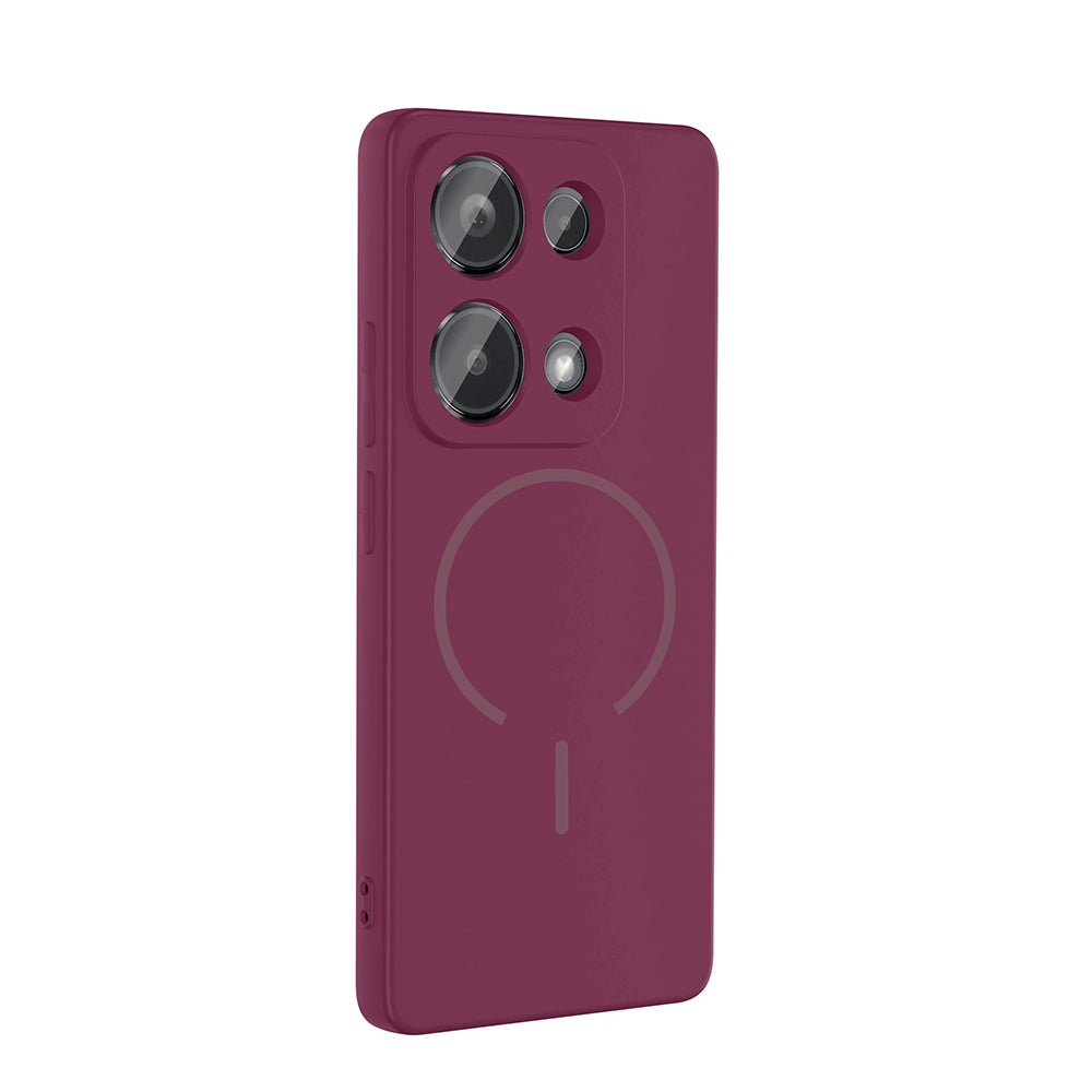 Xiaomi Redmi Note 13 Pro 4G Kılıf M-safe Şarj Özellikli Zore Meta Kapak Rose Pembe