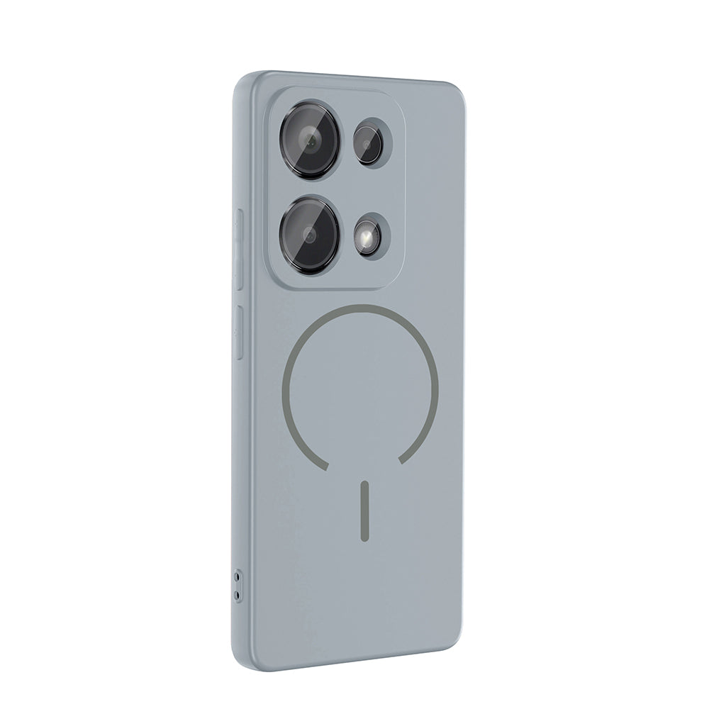 Xiaomi Redmi Note 13 Pro 4G Kılıf M-safe Şarj Özellikli Zore Meta Kapak Turuncu