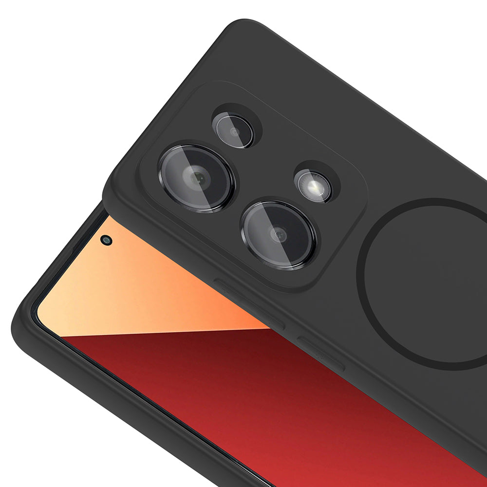 Xiaomi Redmi Note 13 Pro 4G Kılıf M-safe Şarj Özellikli Zore Meta Kapak Siyah