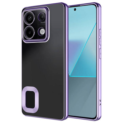 Xiaomi Redmi Note 13 Pro 5G Kılıf Kamera Korumalı Logo Gösteren Zore Omega Kapak Lila