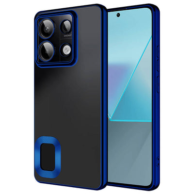 Xiaomi Redmi Note 13 Pro 5G Kılıf Kamera Korumalı Logo Gösteren Zore Omega Kapak Lacivert