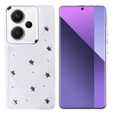 Xiaomi Redmi Note 13 Pro Plus 5G Kılıf Airbag Tasarımlı Simli Şeffaf Zore Kutup Kapak Fiyonk