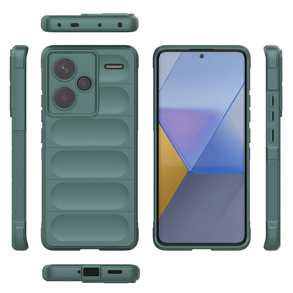 Xiaomi Redmi Note 13 Pro Plus 5G Kılıf Esnek TPU Oyuklu Arka Yüzey Tasarımlı Zore Etnik Silikon Kapak Lacivert