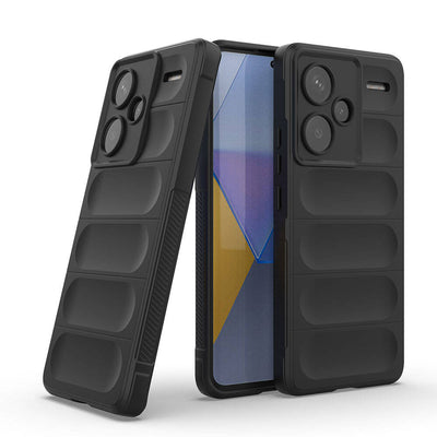 Xiaomi Redmi Note 13 Pro Plus 5G Kılıf Esnek TPU Oyuklu Arka Yüzey Tasarımlı Zore Etnik Silikon Kapak Siyah