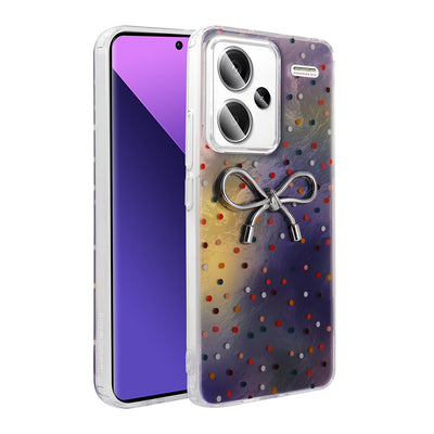 Xiaomi Redmi Note 13 Pro Plus 5G Kılıf Kamera Korumalı Figürlü Zore Ponti Silikon Kapak Lila