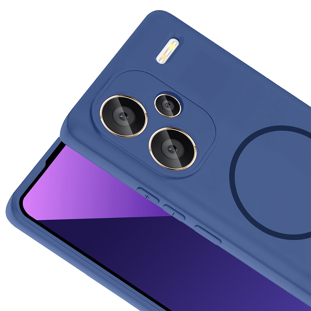 Xiaomi Redmi Note 13 Pro Plus 5G Kılıf M-safe Şarj Özellikli Zore Meta Kapak Titanyum-Gri