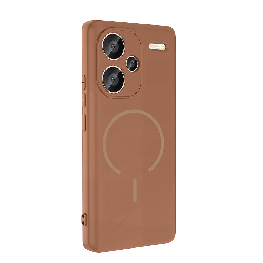 Xiaomi Redmi Note 13 Pro Plus 5G Kılıf M-safe Şarj Özellikli Zore Meta Kapak Mürdüm