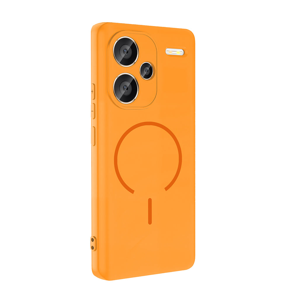 Xiaomi Redmi Note 13 Pro Plus 5G Kılıf M-safe Şarj Özellikli Zore Meta Kapak Titanyum-Gri