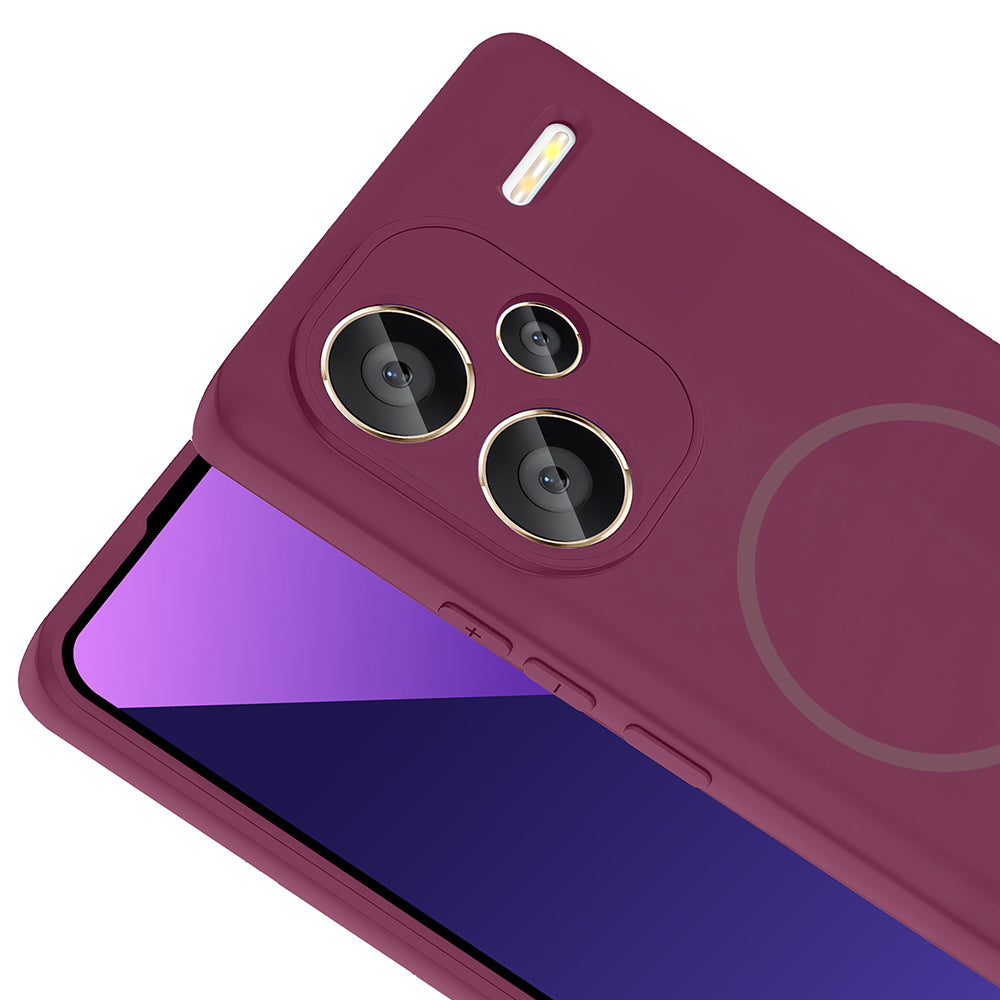 Xiaomi Redmi Note 13 Pro Plus 5G Kılıf M-safe Şarj Özellikli Zore Meta Kapak Turuncu