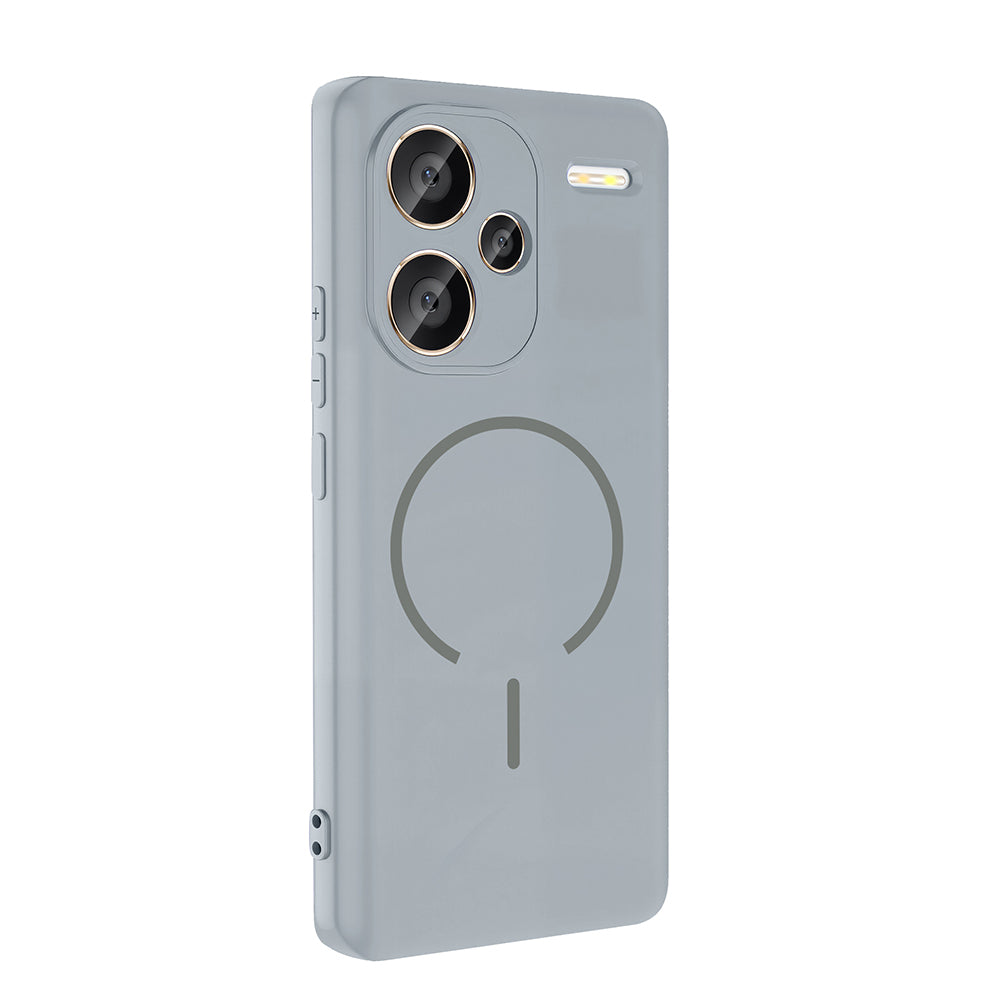 Xiaomi Redmi Note 13 Pro Plus 5G Kılıf M-safe Şarj Özellikli Zore Meta Kapak Turuncu