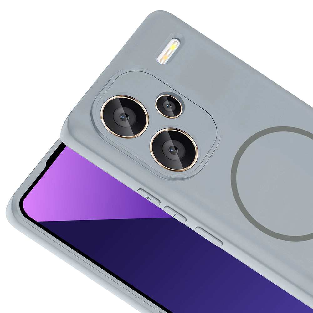 Xiaomi Redmi Note 13 Pro Plus 5G Kılıf M-safe Şarj Özellikli Zore Meta Kapak Mürdüm