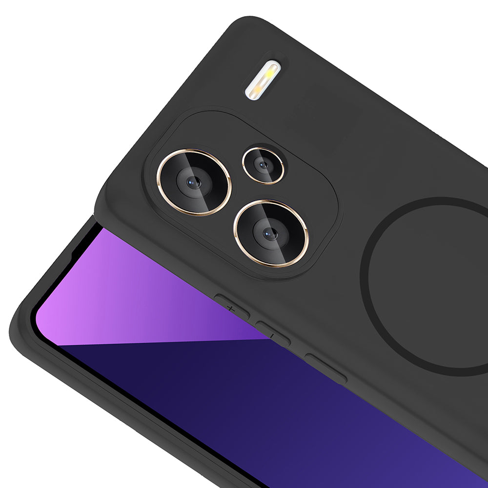 Xiaomi Redmi Note 13 Pro Plus 5G Kılıf M-safe Şarj Özellikli Zore Meta Kapak Kahverengi
