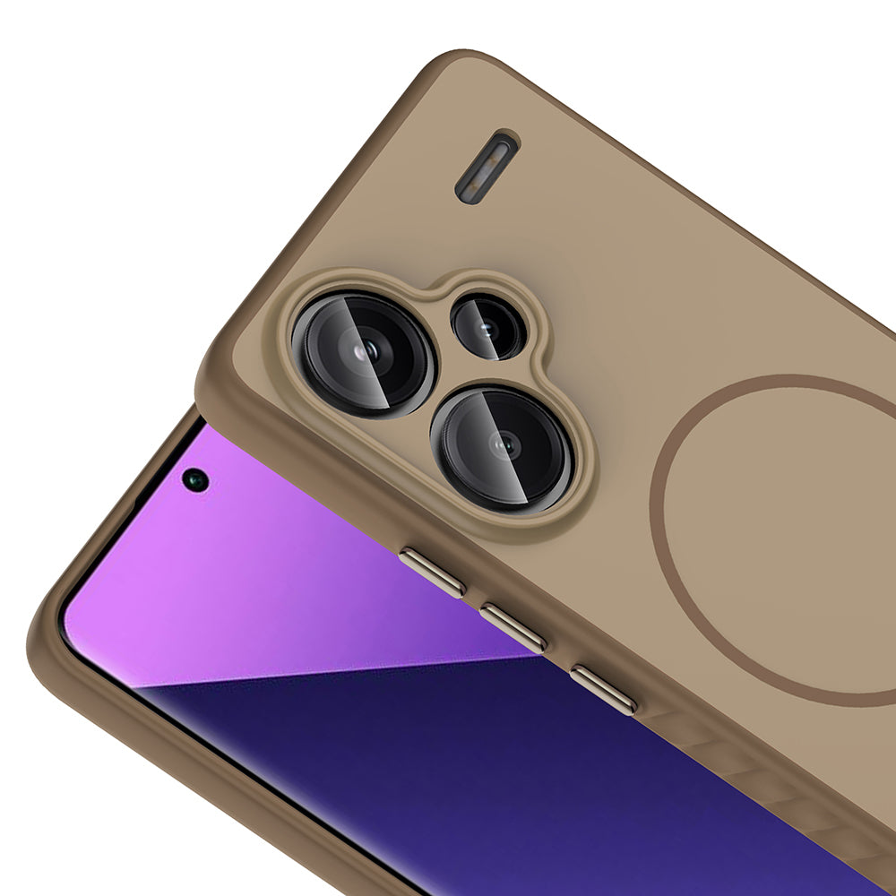Xiaomi Redmi Note 13 Pro Plus 5G Kılıf M-safe Şarj Özellikli Zore Tea Kapak Siyah