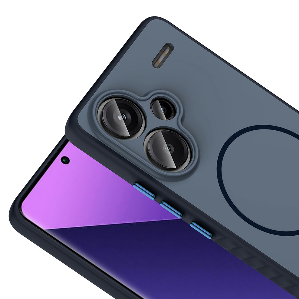 Xiaomi Redmi Note 13 Pro Plus 5G Kılıf M-safe Şarj Özellikli Zore Tea Kapak Gümüş