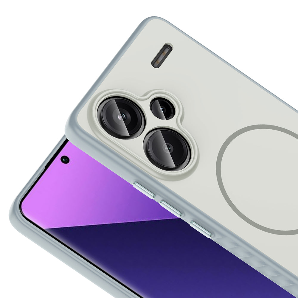 Xiaomi Redmi Note 13 Pro Plus 5G Kılıf M-safe Şarj Özellikli Zore Tea Kapak Gold