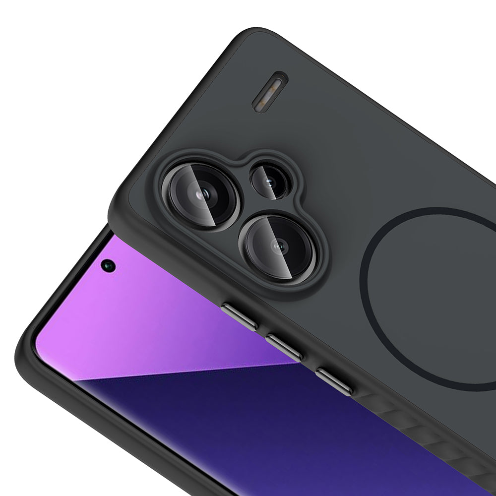 Xiaomi Redmi Note 13 Pro Plus 5G Kılıf M-safe Şarj Özellikli Zore Tea Kapak Gold