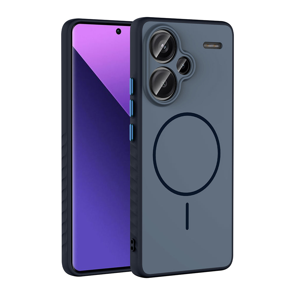 Xiaomi Redmi Note 13 Pro Plus 5G Kılıf M-safe Şarj Özellikli Zore Tea Kapak Lacivert