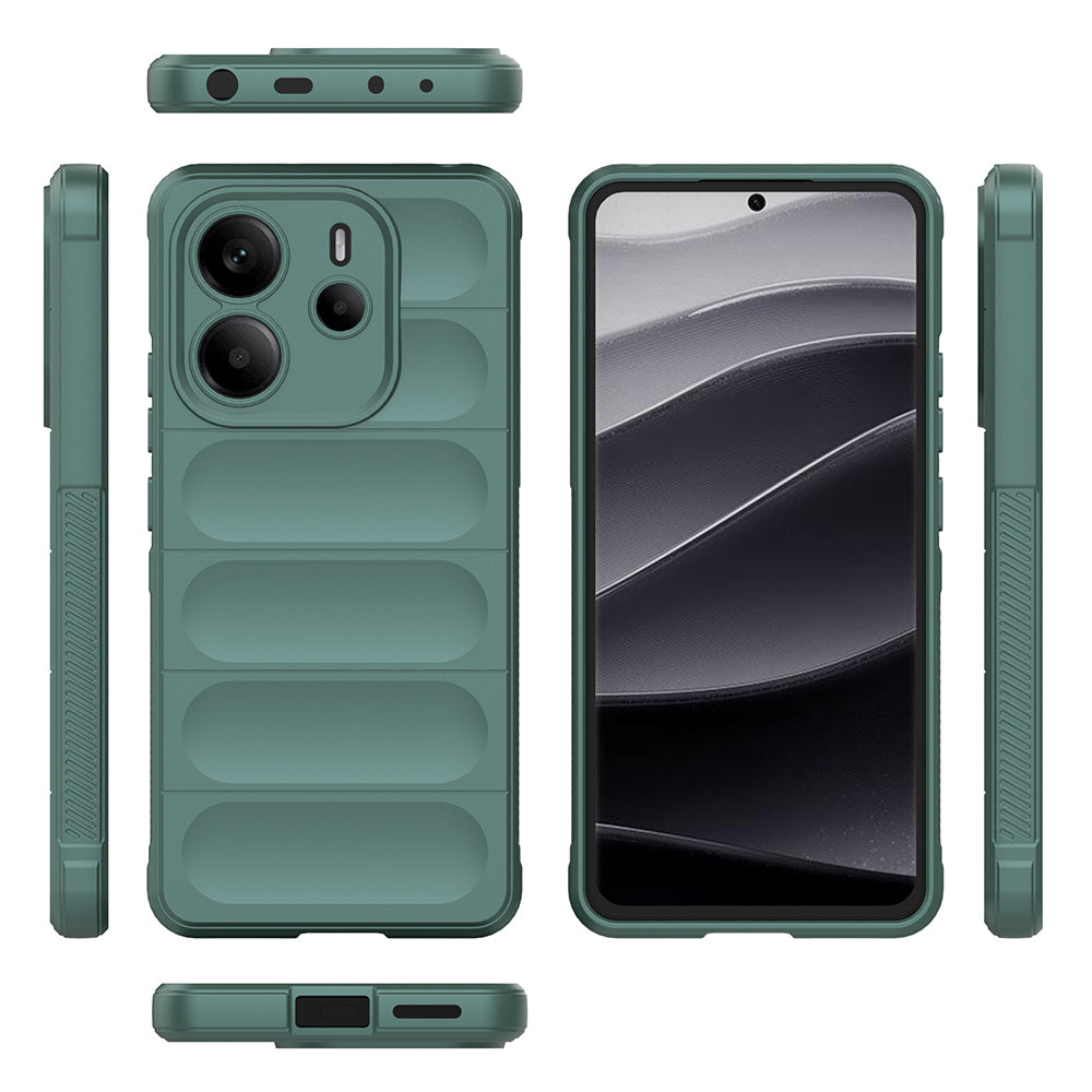 Xiaomi Redmi Note 14 4G Kılıf Esnek TPU Oyuklu Arka Yüzey Tasarımlı Zore Etnik Silikon Kapak Lacivert