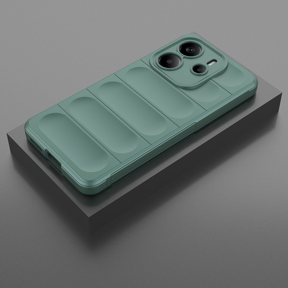 Xiaomi Redmi Note 14 4G Kılıf Esnek TPU Oyuklu Arka Yüzey Tasarımlı Zore Etnik Silikon Kapak Lacivert