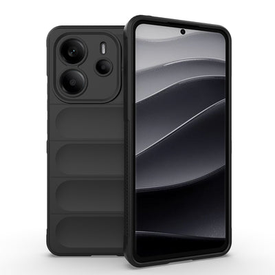 Xiaomi Redmi Note 14 4G Kılıf Esnek TPU Oyuklu Arka Yüzey Tasarımlı Zore Etnik Silikon Kapak Siyah