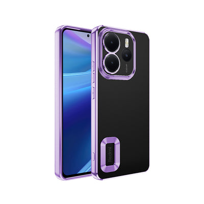 Xiaomi Redmi Note 14 4G Kılıf Kamera Korumalı Logo Gösteren Zore Omega Kapak Derin Mor