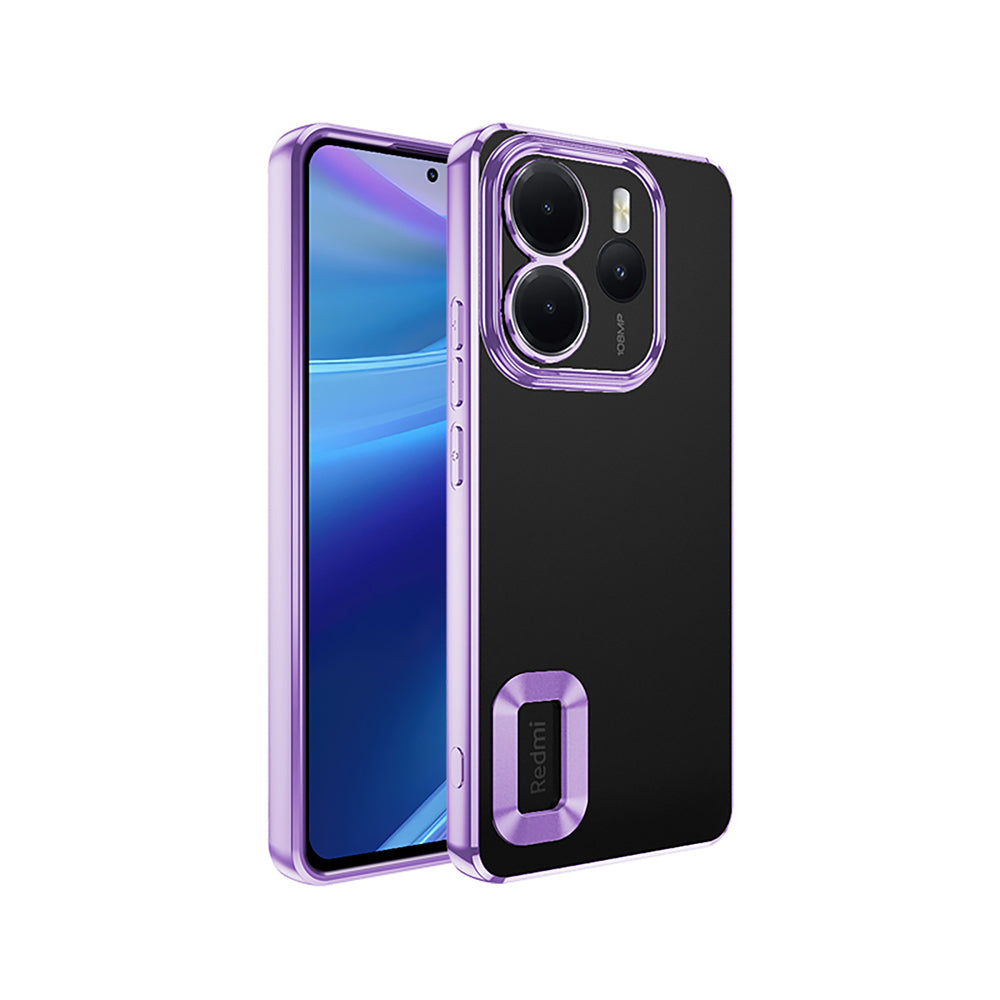 Xiaomi Redmi Note 14 4G Kılıf Kamera Korumalı Logo Gösteren Zore Omega Kapak Siyah