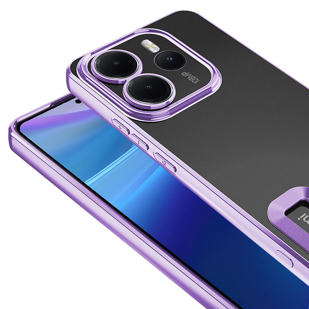 Xiaomi Redmi Note 14 4G Kılıf Kamera Korumalı Logo Gösteren Zore Omega Kapak Siyah