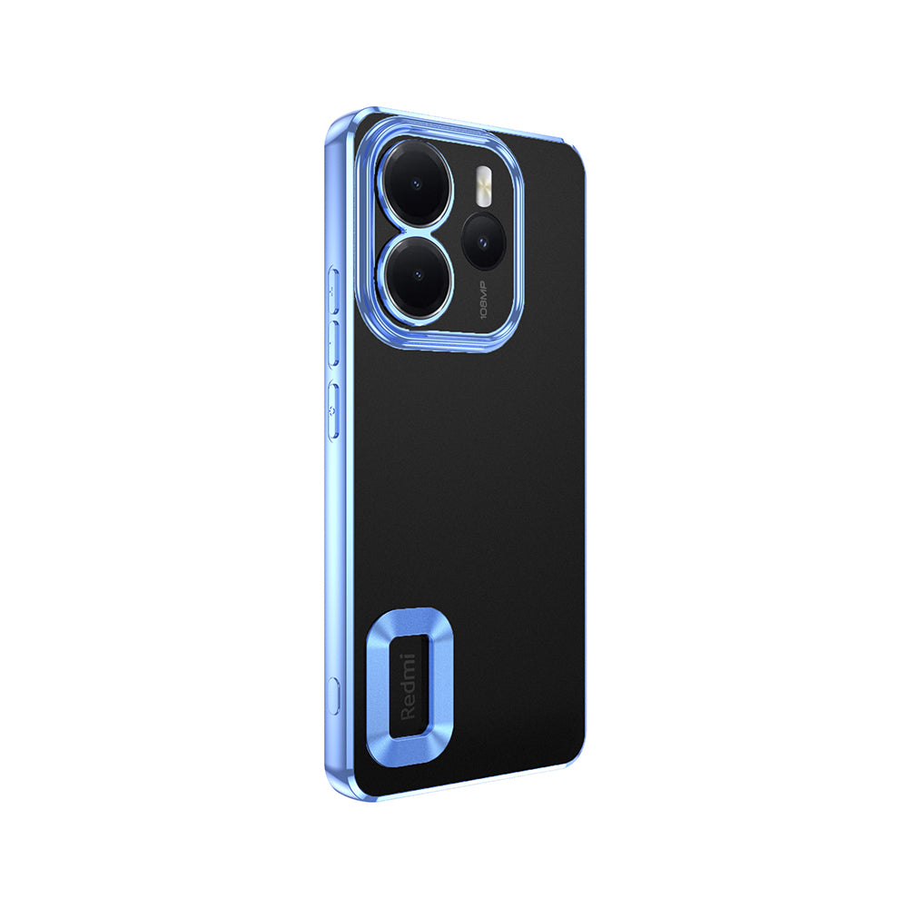 Xiaomi Redmi Note 14 4G Kılıf Kamera Korumalı Logo Gösteren Zore Omega Kapak Siyah