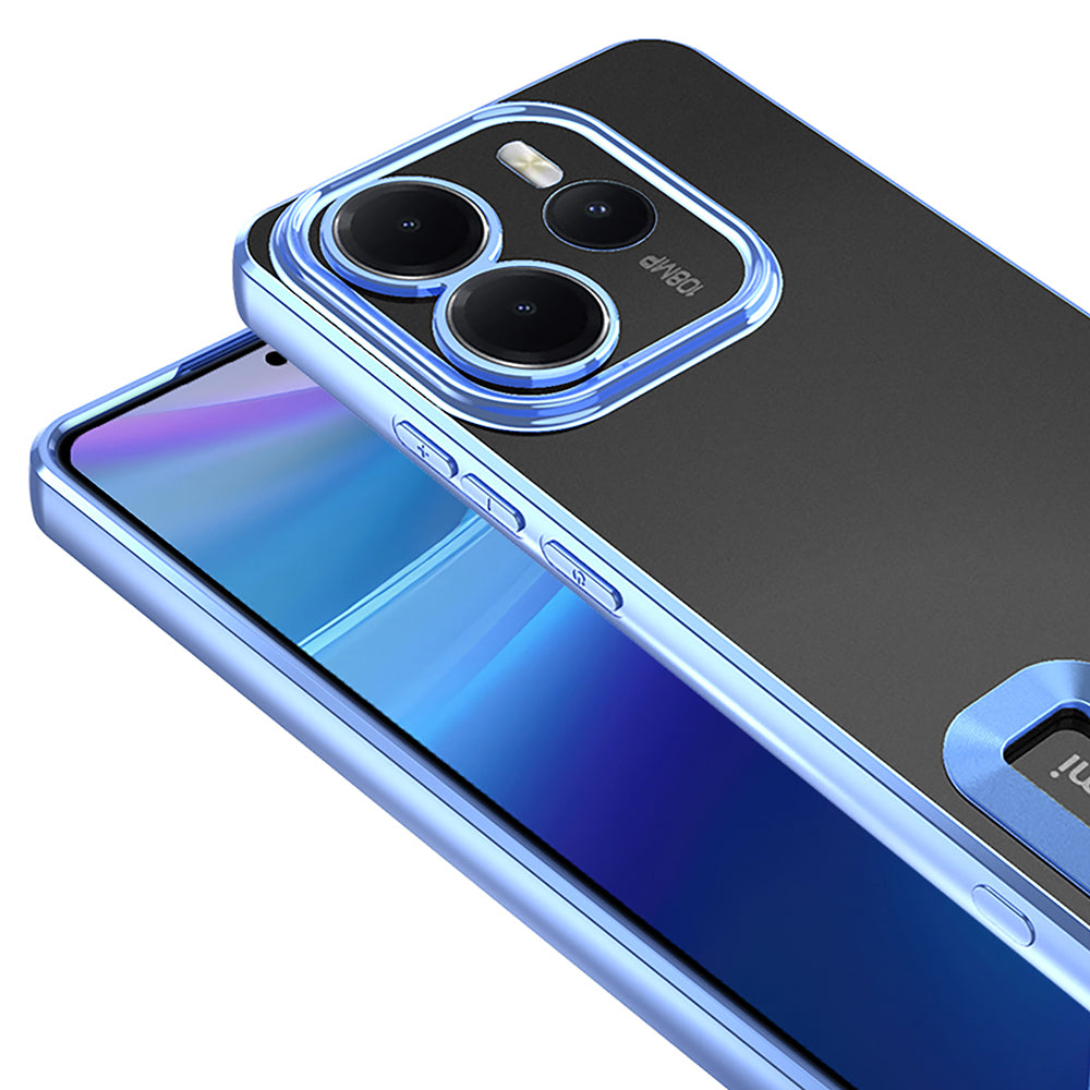 Xiaomi Redmi Note 14 4G Kılıf Kamera Korumalı Logo Gösteren Zore Omega Kapak Derin Mor