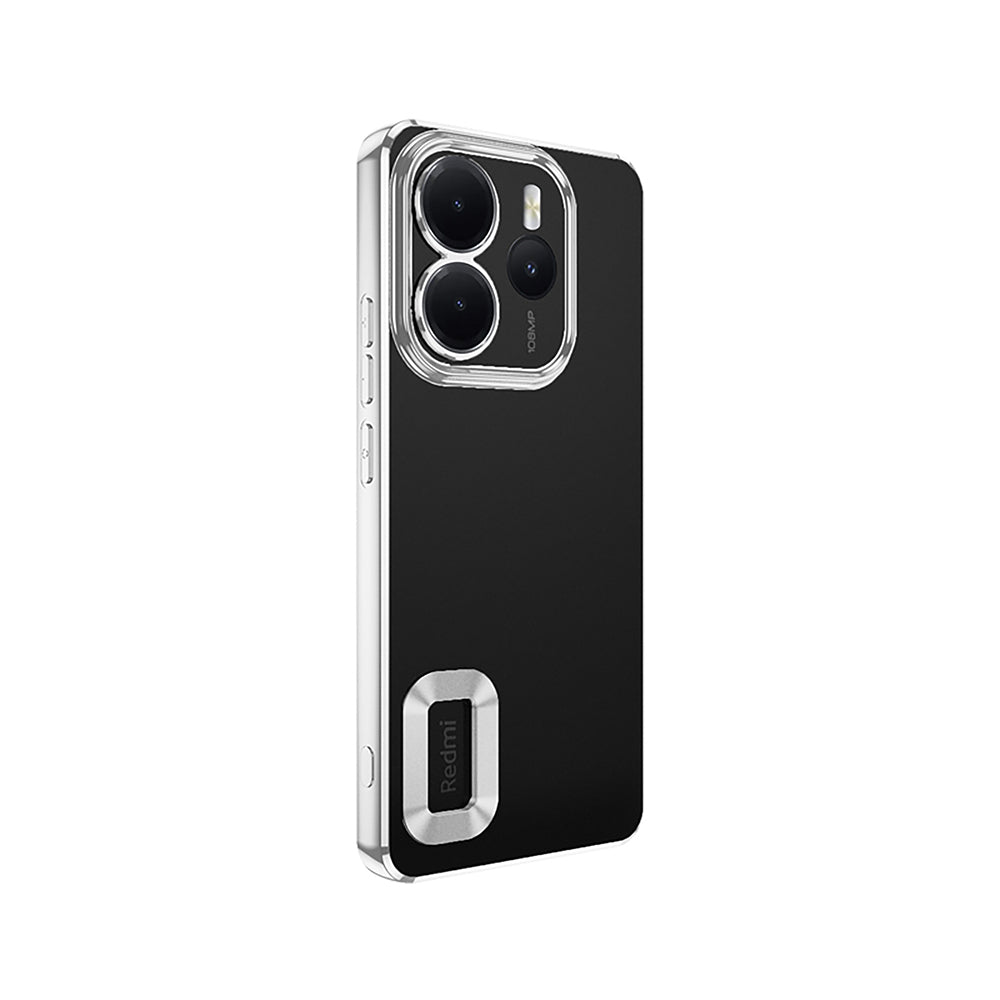 Xiaomi Redmi Note 14 4G Kılıf Kamera Korumalı Logo Gösteren Zore Omega Kapak Siyah