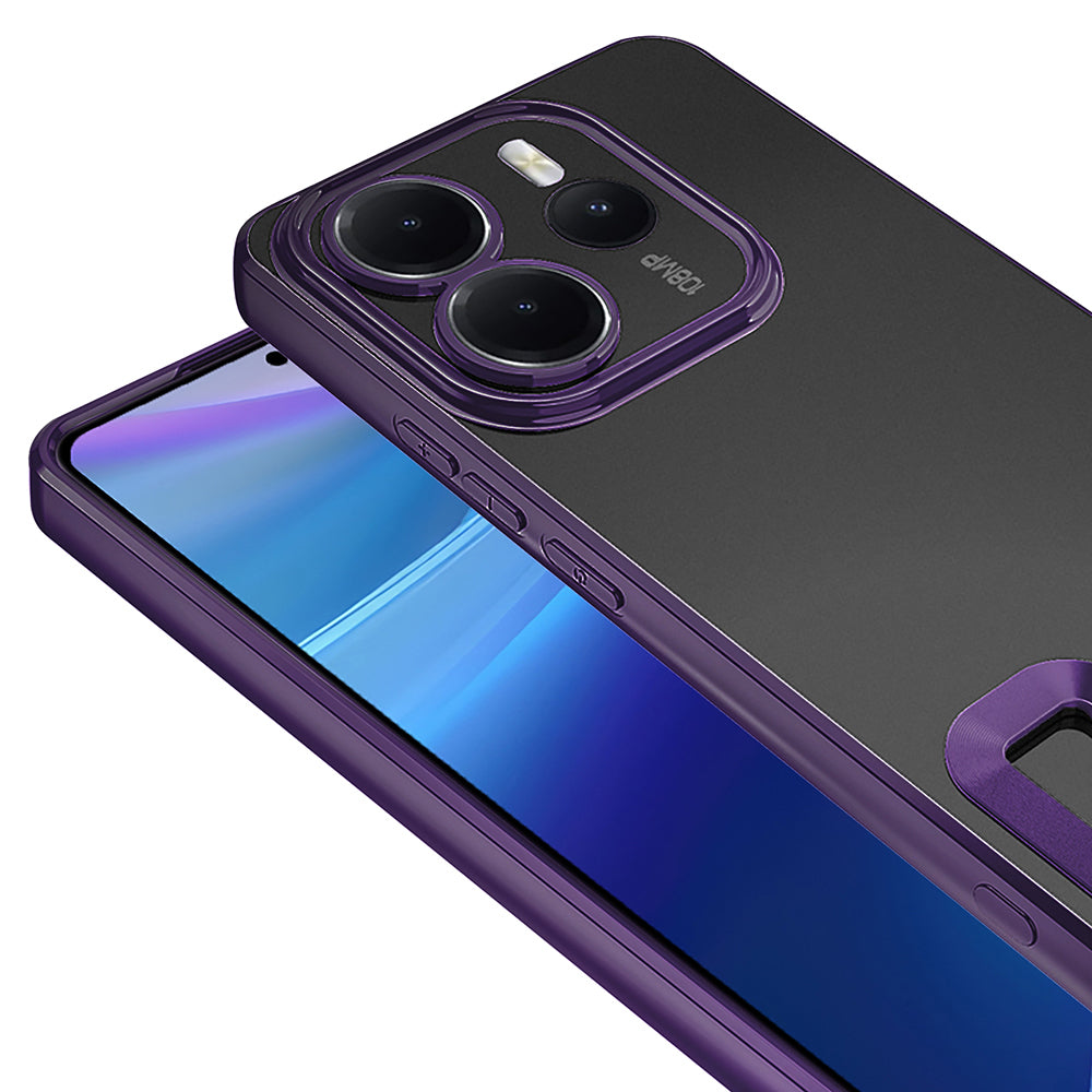 Xiaomi Redmi Note 14 4G Kılıf Kamera Korumalı Logo Gösteren Zore Omega Kapak Gold
