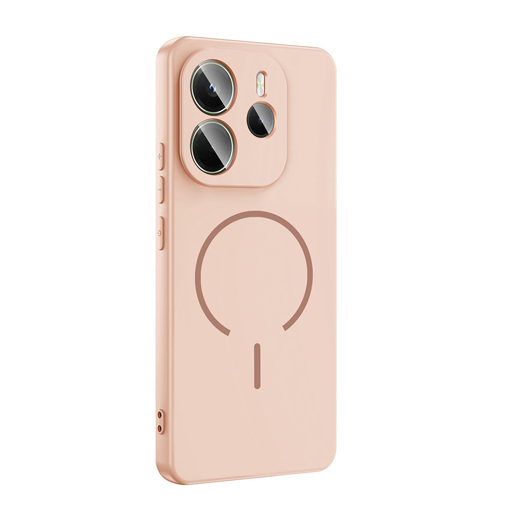 Xiaomi Redmi Note 14 4G Kılıf M-safe Şarj Özellikli Zore Meta Kapak Turuncu