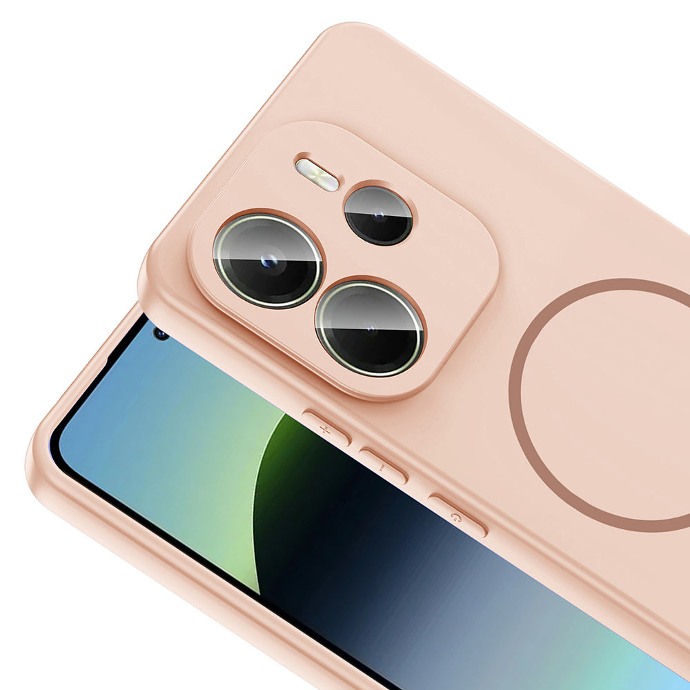 Xiaomi Redmi Note 14 4G Kılıf M-safe Şarj Özellikli Zore Meta Kapak Titanyum-Gri