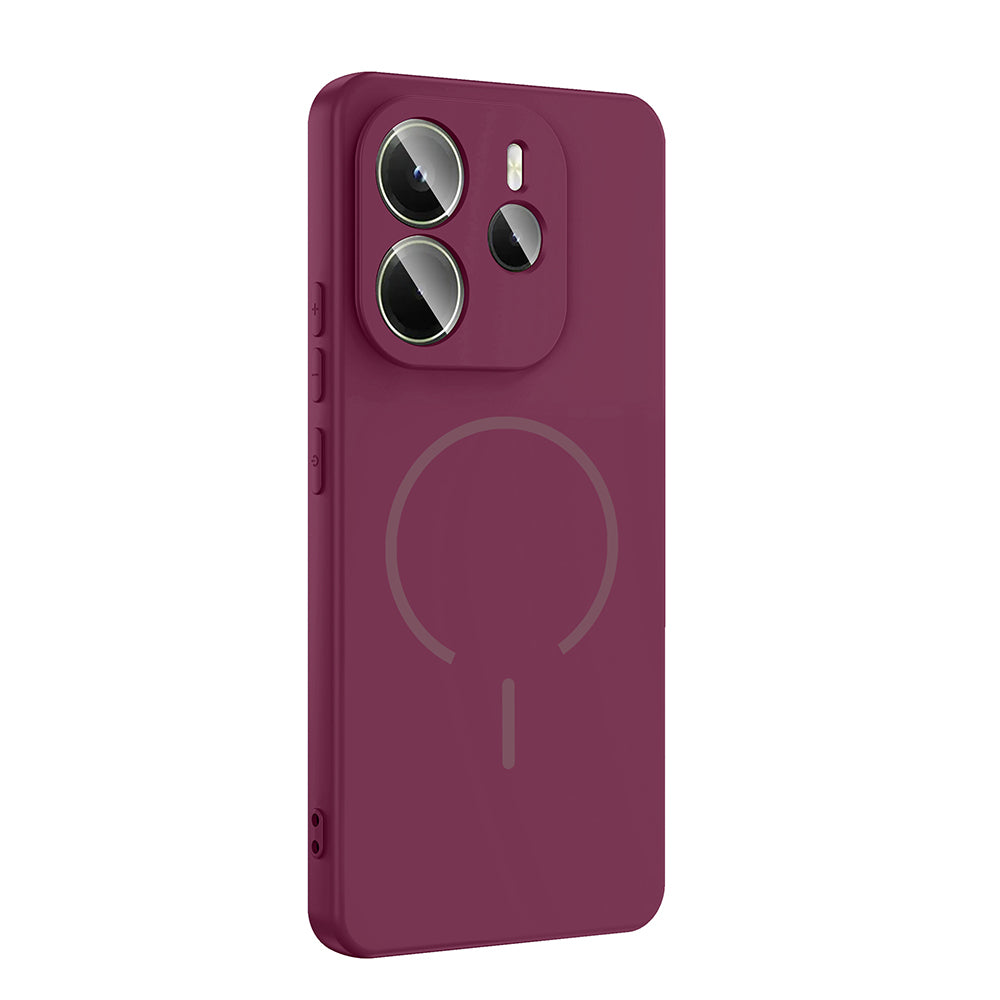 Xiaomi Redmi Note 14 4G Kılıf M-safe Şarj Özellikli Zore Meta Kapak Kahverengi