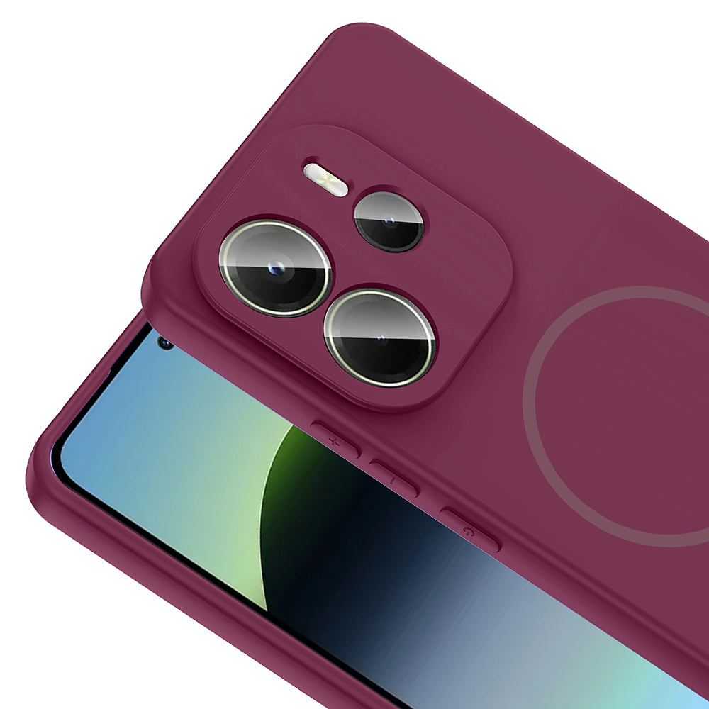 Xiaomi Redmi Note 14 4G Kılıf M-safe Şarj Özellikli Zore Meta Kapak Kahverengi