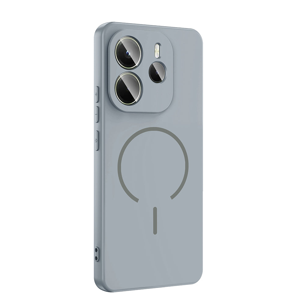 Xiaomi Redmi Note 14 4G Kılıf M-safe Şarj Özellikli Zore Meta Kapak Kahverengi