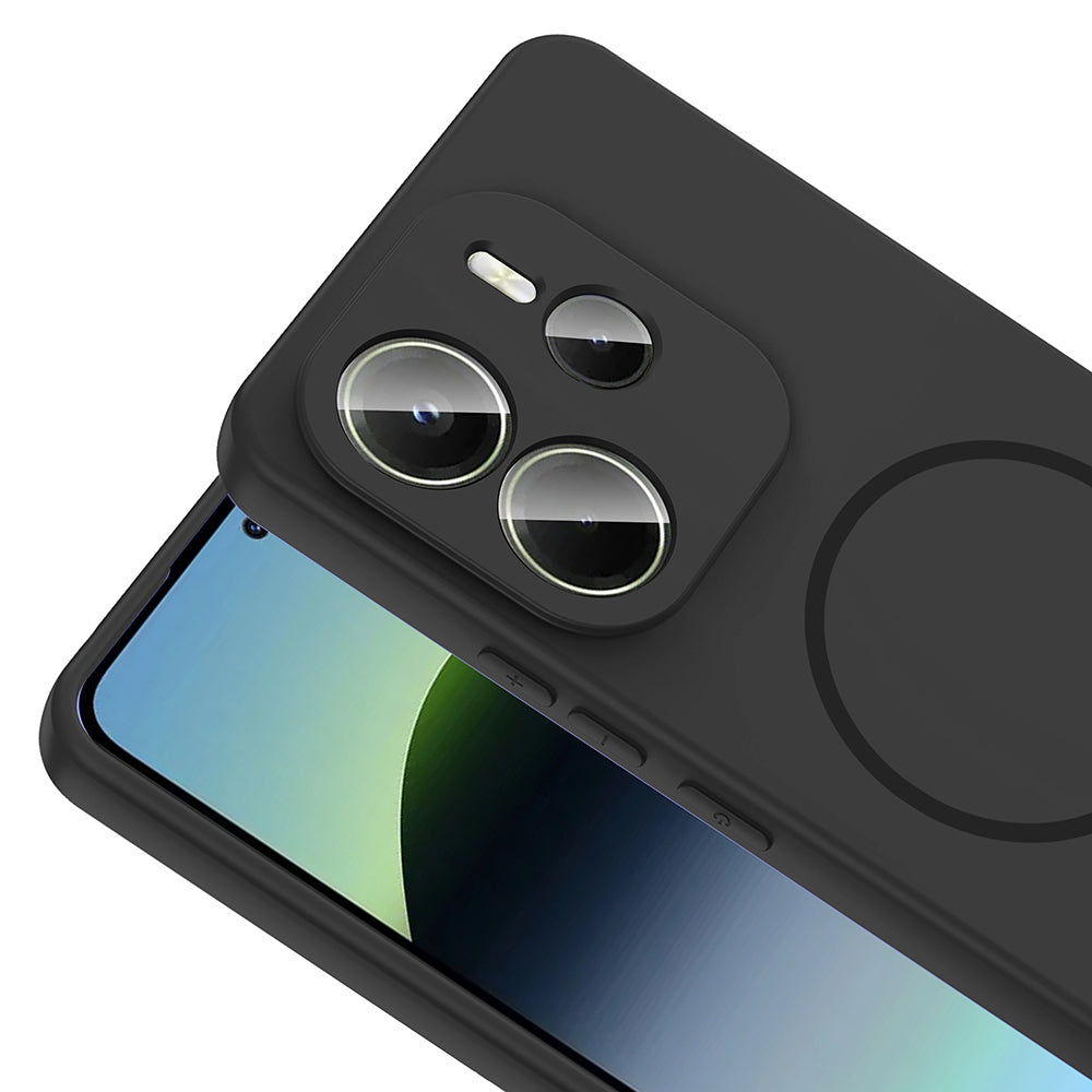 Xiaomi Redmi Note 14 4G Kılıf M-safe Şarj Özellikli Zore Meta Kapak Titanyum-Gri
