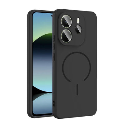 Xiaomi Redmi Note 14 4G Kılıf M-safe Şarj Özellikli Zore Meta Kapak Siyah
