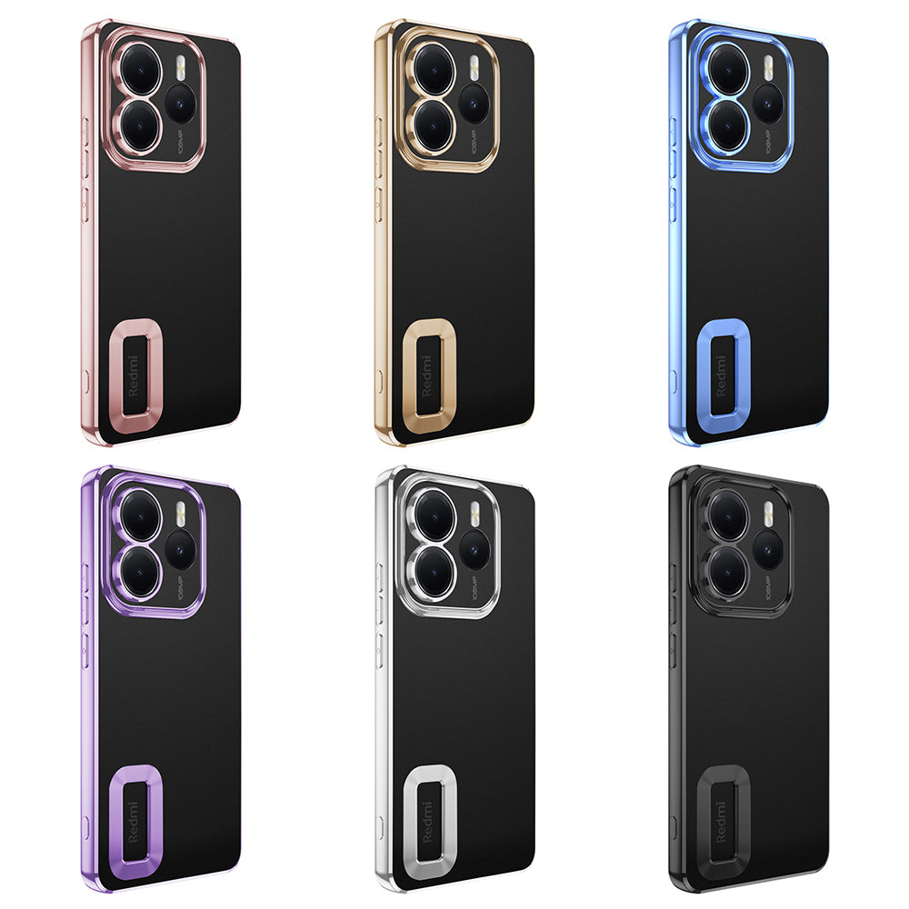 Xiaomi Redmi Note 14 5G Kılıf Kamera Korumalı Logo Gösteren Zore Omega Kapak Gümüş