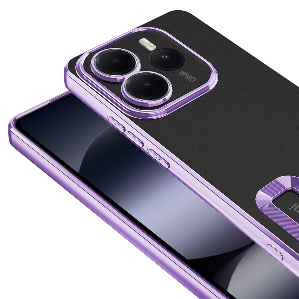Xiaomi Redmi Note 14 5G Kılıf Kamera Korumalı Logo Gösteren Zore Omega Kapak Siyah