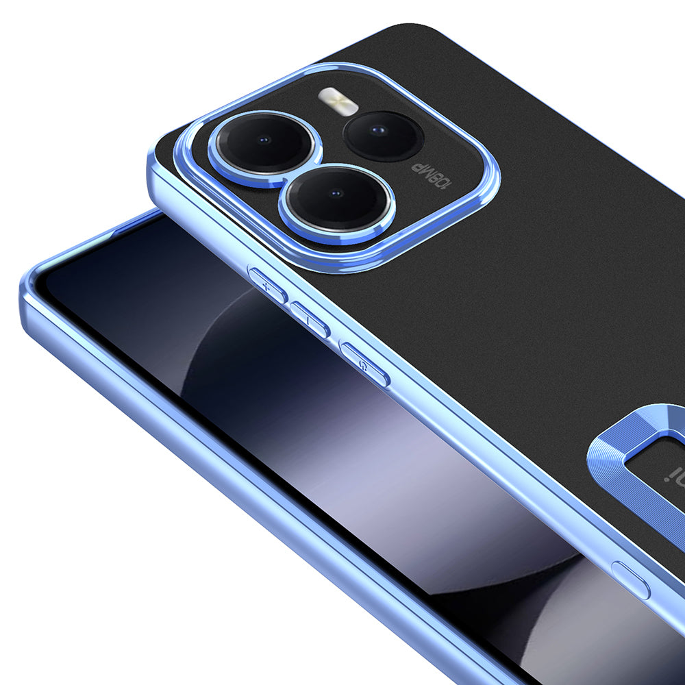 Xiaomi Redmi Note 14 5G Kılıf Kamera Korumalı Logo Gösteren Zore Omega Kapak Sierra Mavi